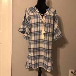Super Cute plaid high low dress.